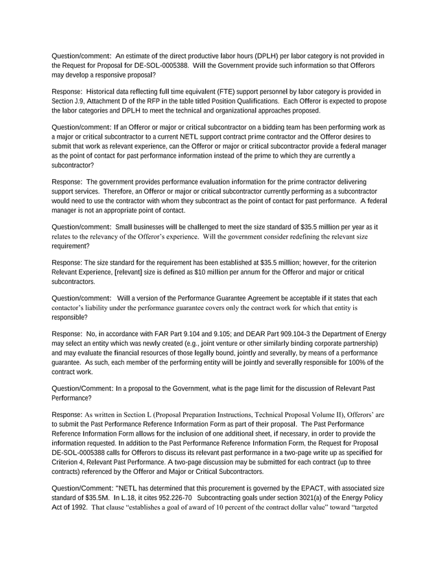 Request For Proposal DE SOL 0005388 QA screenshot