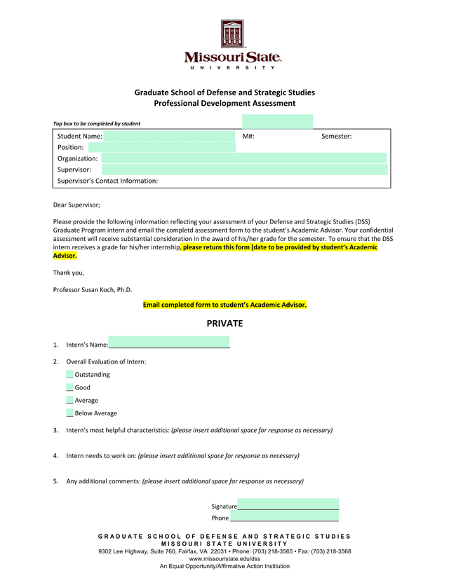 Professional Development Assessment screenshot