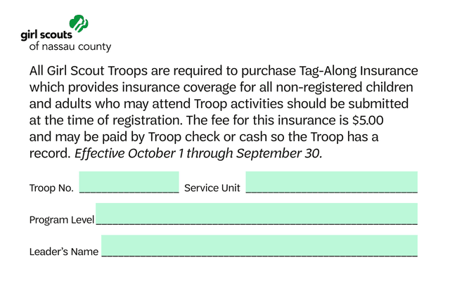 Tag Along Insurance Form screenshot