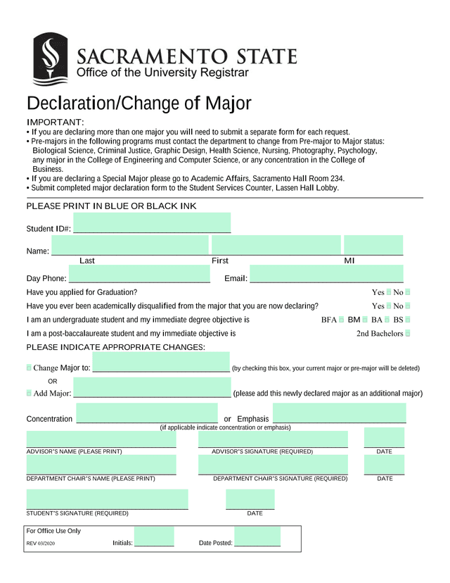 DeclarationChange Of Major screenshot