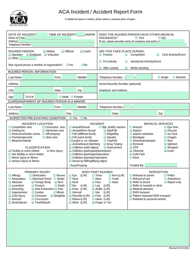 Incident Report Form screenshot