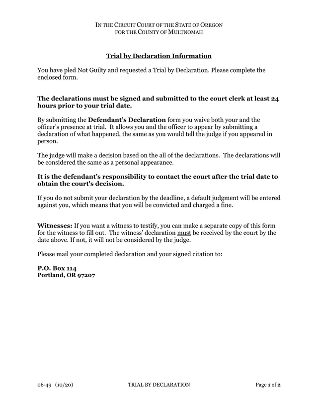 Trial By Declaration screenshot