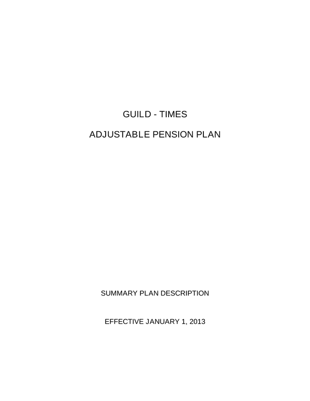 GUILD   TIMES ADJUSTABLE PENSION PLAN screenshot