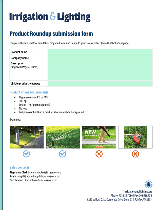 Product Roundup Submission Form screenshot