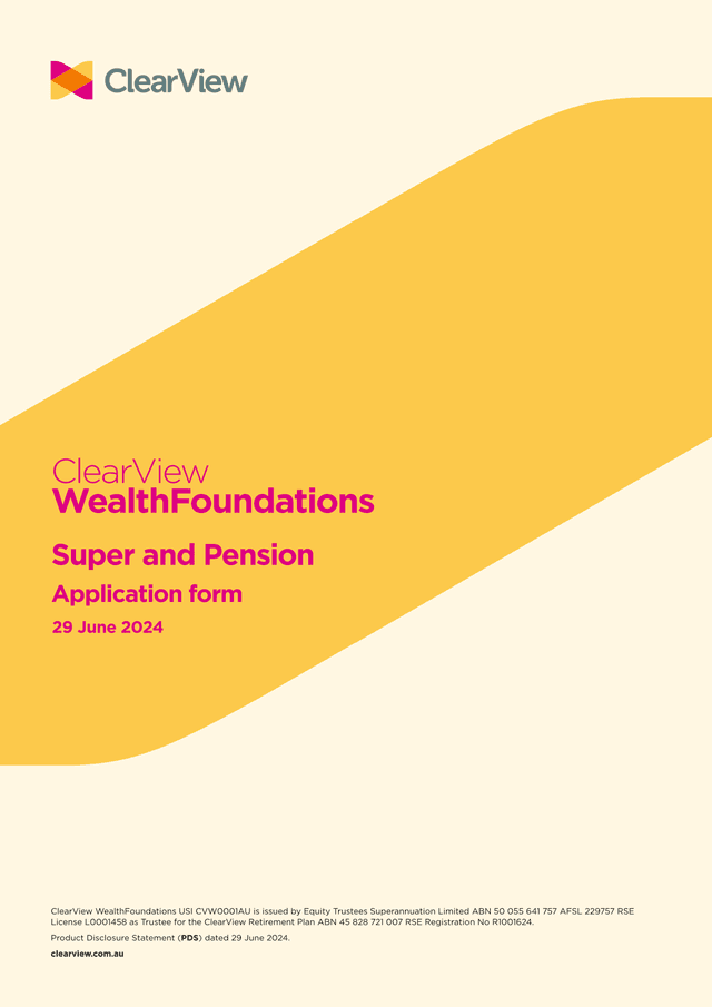 Super And Pension Application Form screenshot