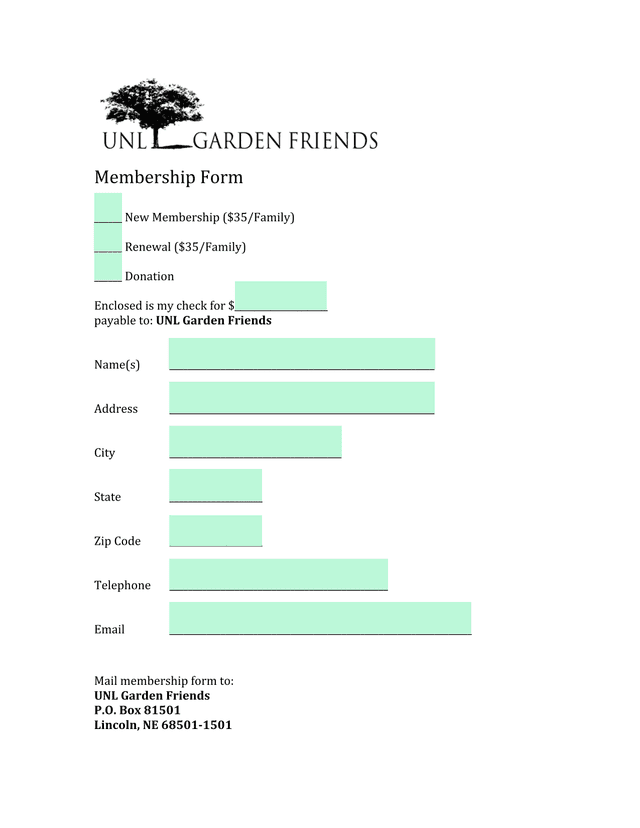 Membership Form screenshot