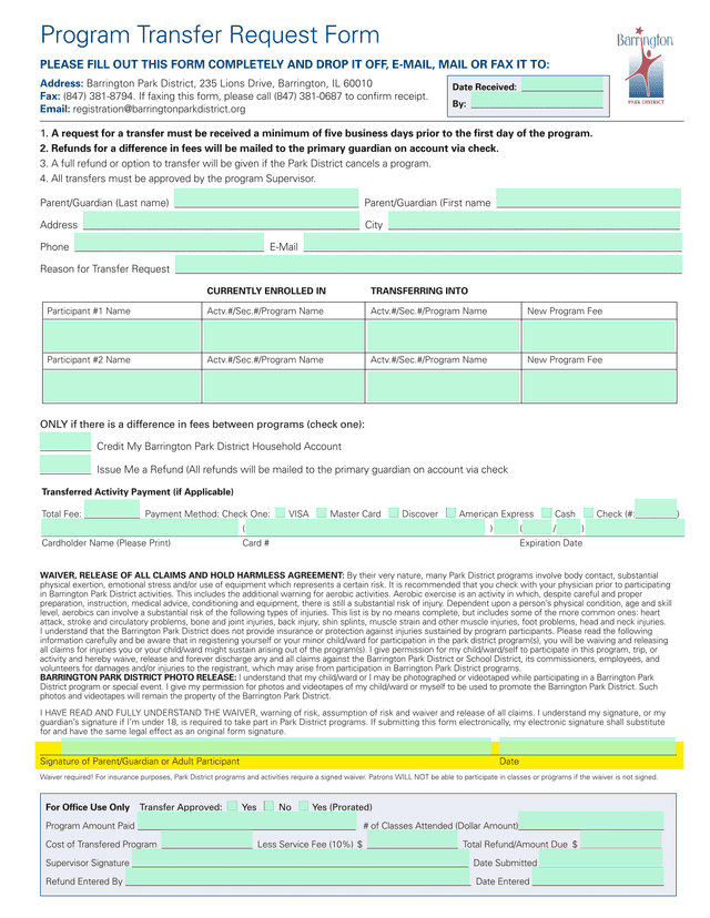 Waiver, Release Of All Claims And Hold Harmless Agreement screenshot