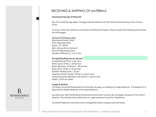 Receiving  Shipping Of Materials screenshot