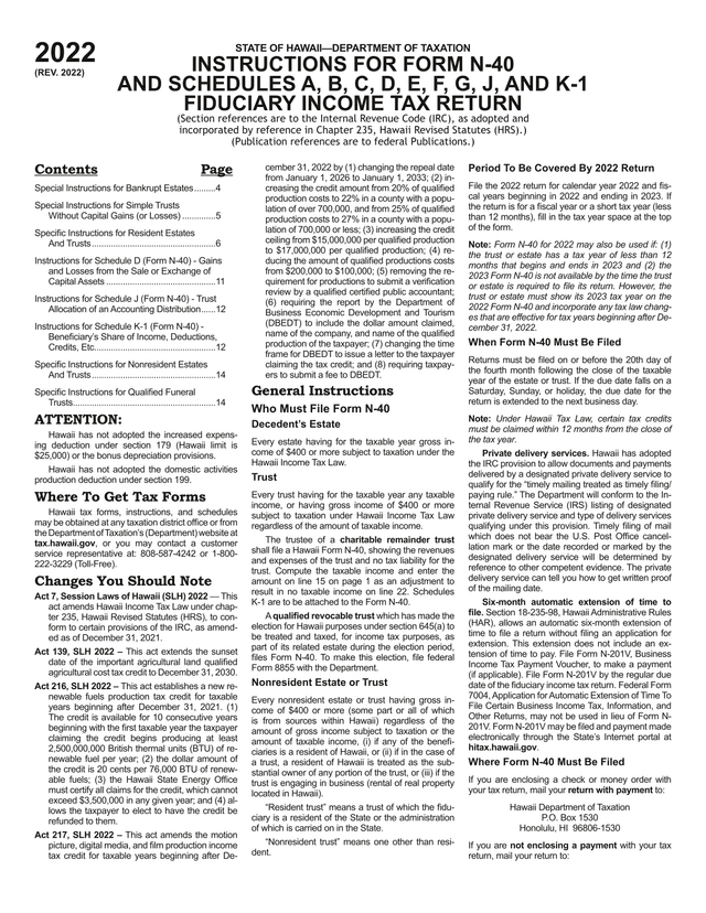 FORM N 40 INSTRUCTIONS screenshot