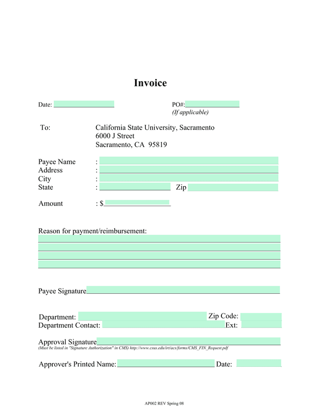 Invoice screenshot