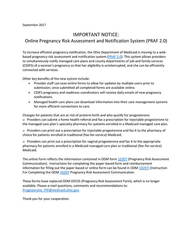 Online Pregnancy Risk Assessment And Notification System (PRAF 2.0) screenshot