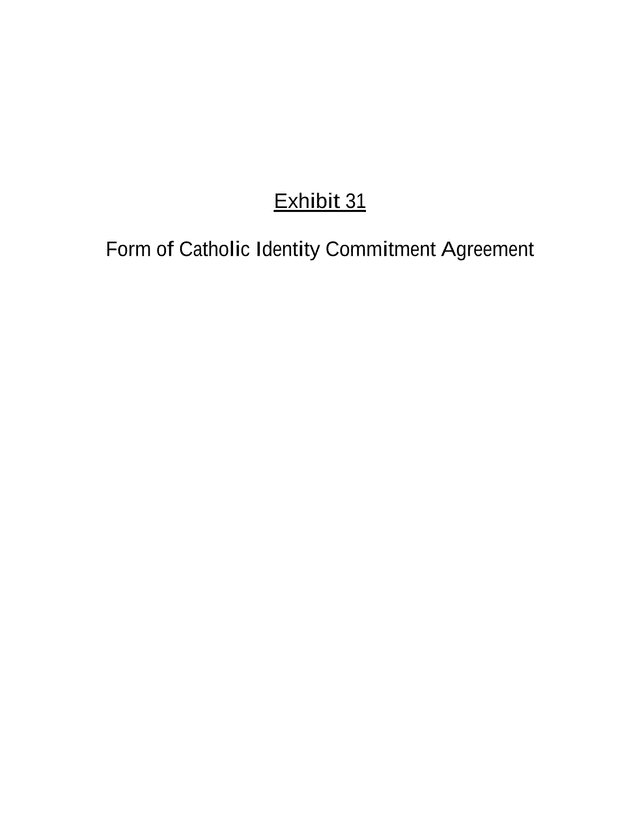 Catholic Identity Commitment Agreement screenshot