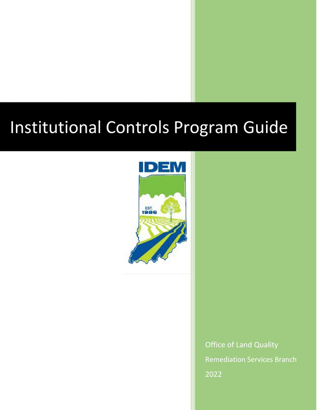 Institutional Controls Program Guide screenshot