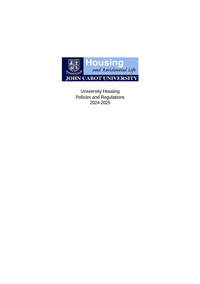 University Housing Policies And Regulations 2024 2025 screenshot
