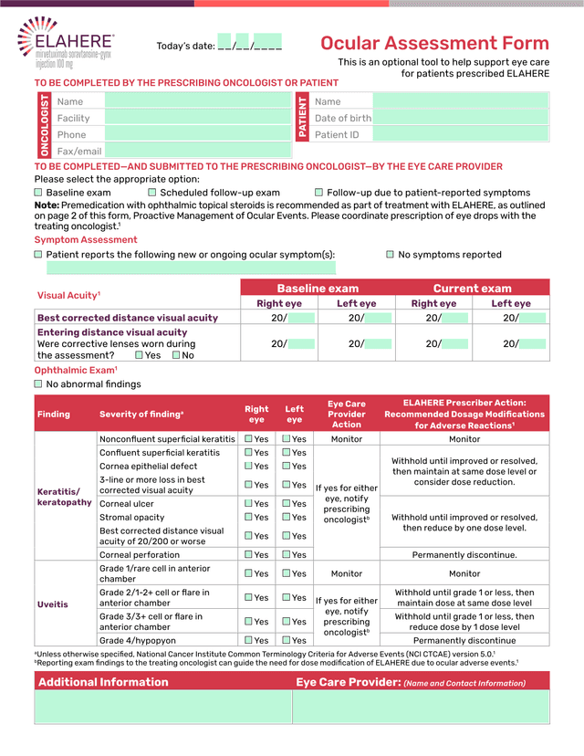 Ocular Assessment Form screenshot