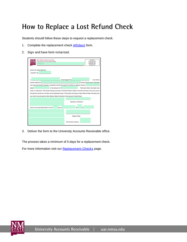 How To Replace A Lost Refund Check screenshot