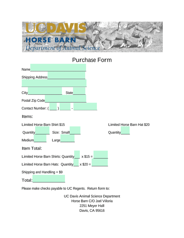 Purchase Form screenshot