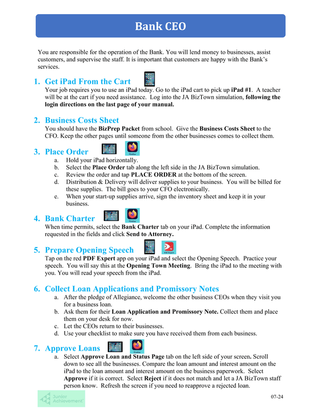Bank Operations Procedure Manual screenshot