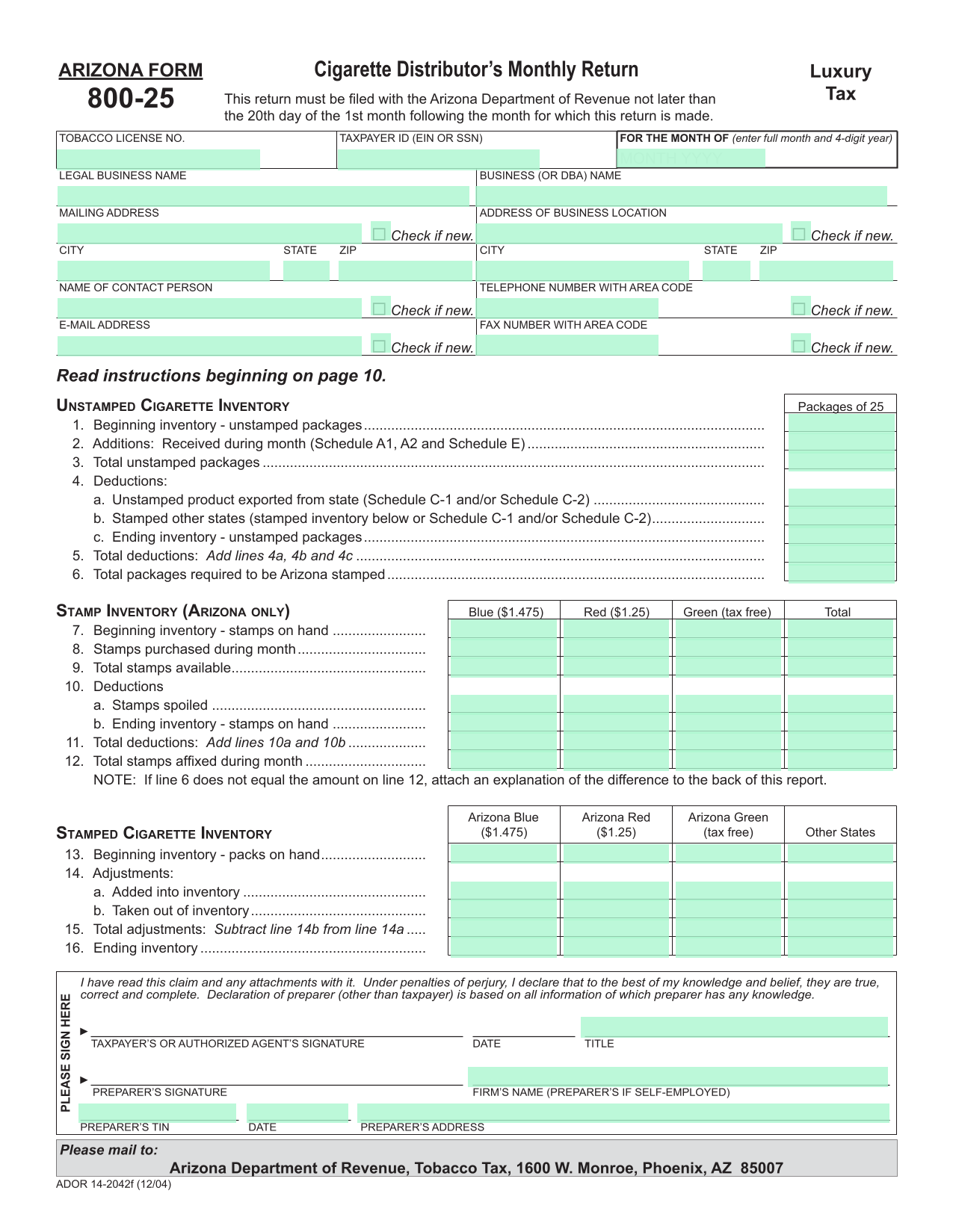 Cigarette DistributorS Monthly Return screenshot
