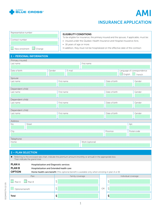 AMI Insurance Application screenshot