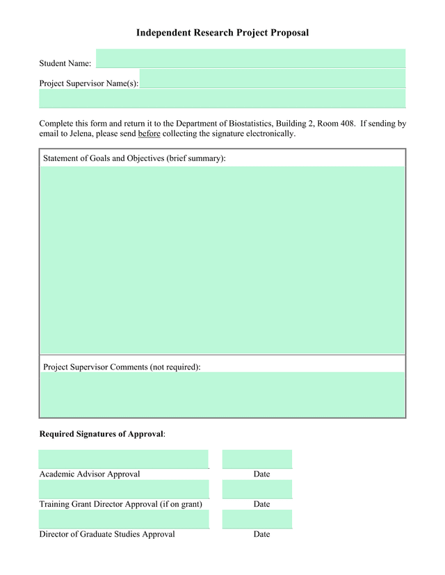 Independent Research Project Proposal screenshot