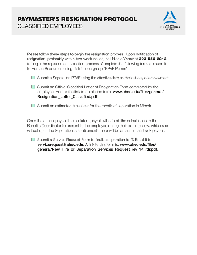 PAYMASTERS RESIGNATION PROTOCOL screenshot