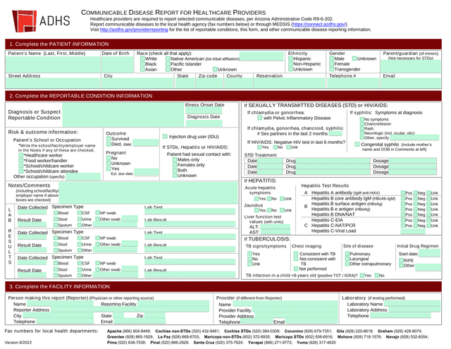 Communicable Disease Report For Healthcare Providers screenshot