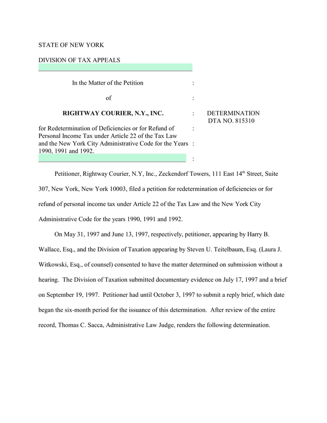 Determination Of Tax Appeals screenshot