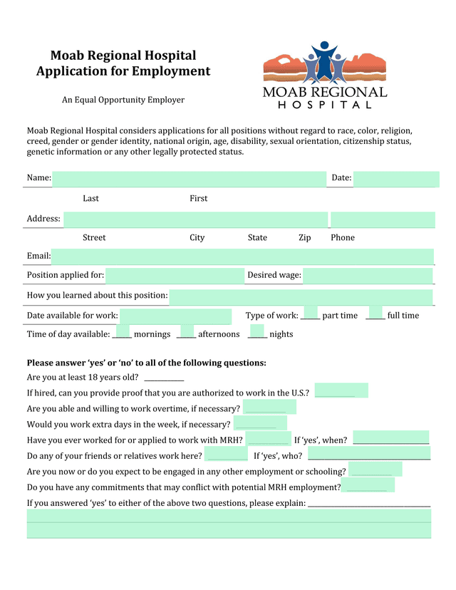 Moab Regional Hospital Application For Employment screenshot