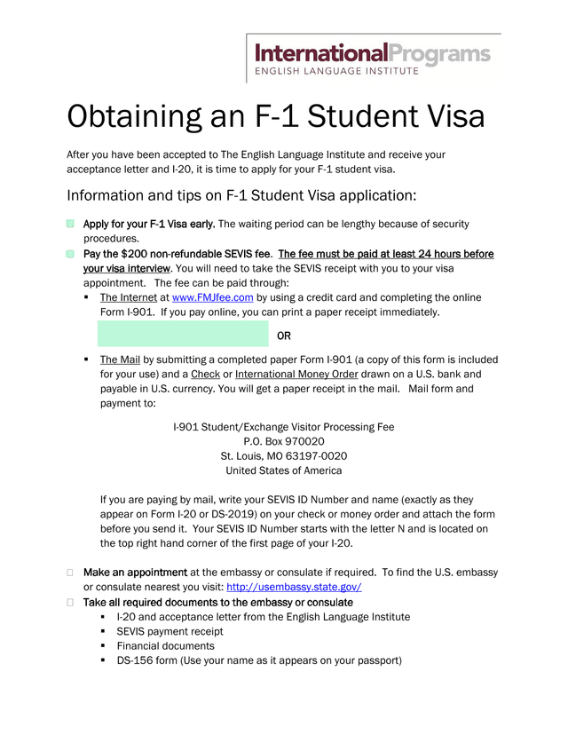 Obtaining An F 1 Student Visa screenshot
