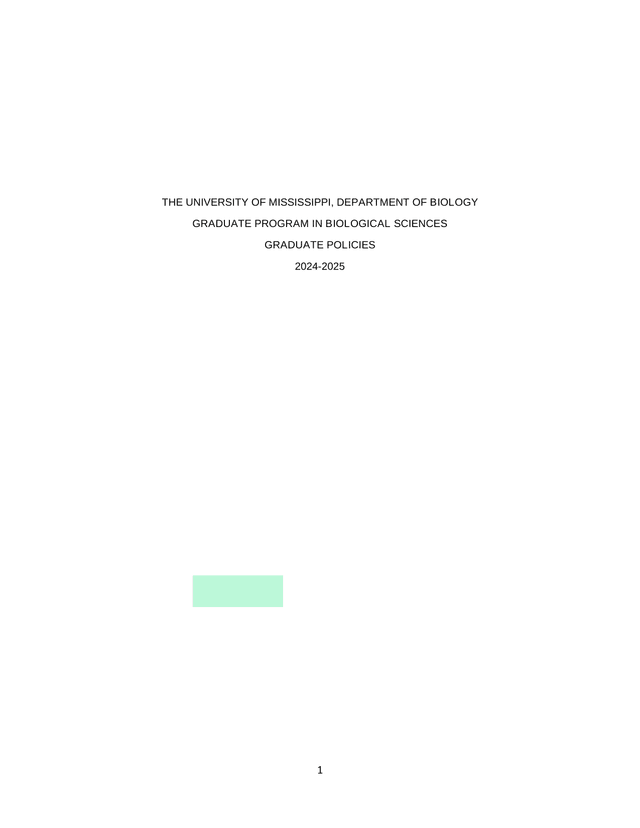 Graduate Policies Department Of Biology screenshot