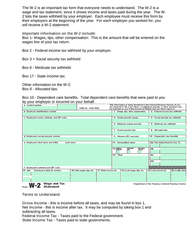 W 2 Wage And Tax Statement screenshot