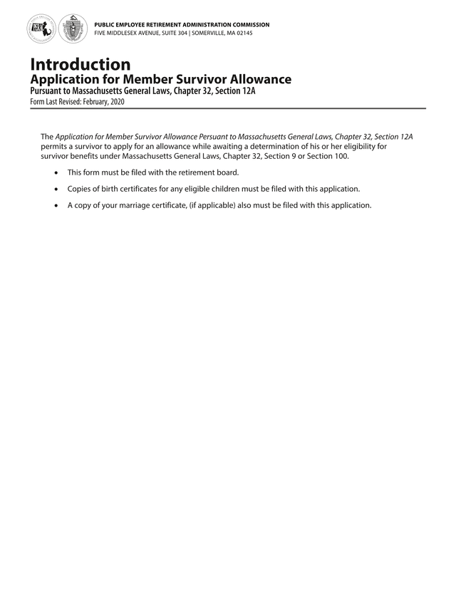 Application For Member Survivor Allowance screenshot