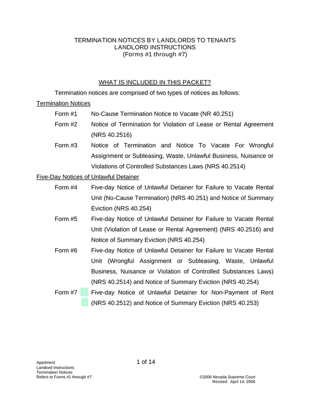 Termination Notices By Landlords To Tenants screenshot