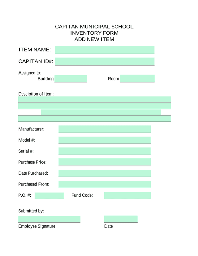CAPITAN MUNICIPAL SCHOOL INVENTORY FORM screenshot