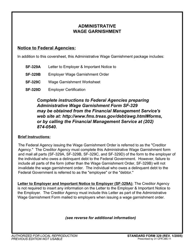 Administrative Wage Garnishment Notice screenshot