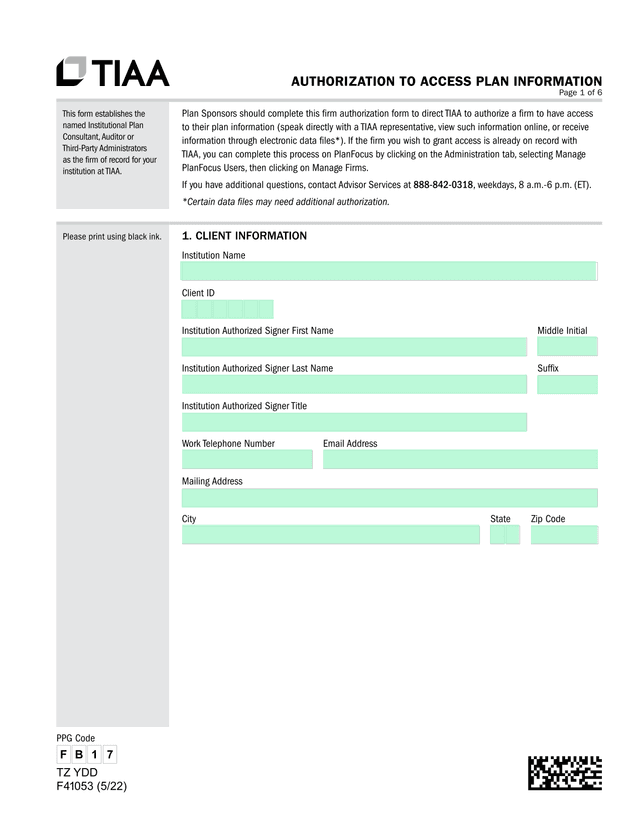 Authorization To Access Plan Information screenshot