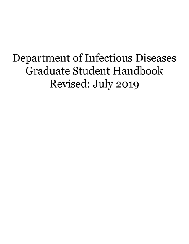 Graduate Student Handbook screenshot