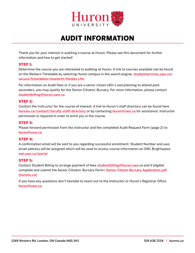 Audit Request Form screenshot