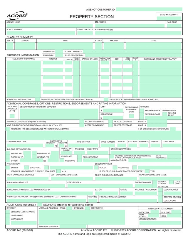Insurance Application Form screenshot