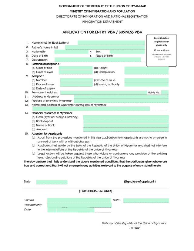 Application For Entry Visa  Business Visa screenshot