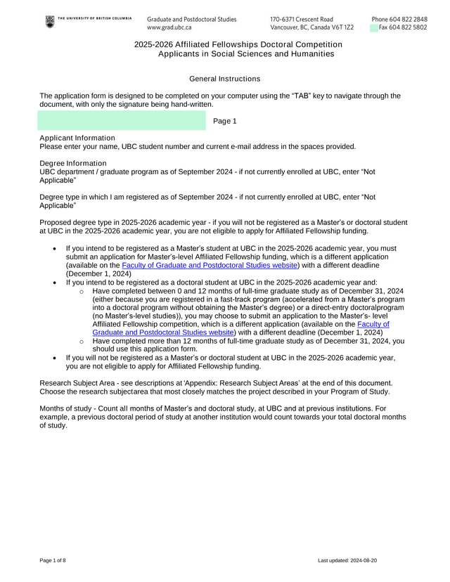 2025 2026 Affiliated Fellowships Doctoral Competition Applicants In Social Sciences And Humanities screenshot