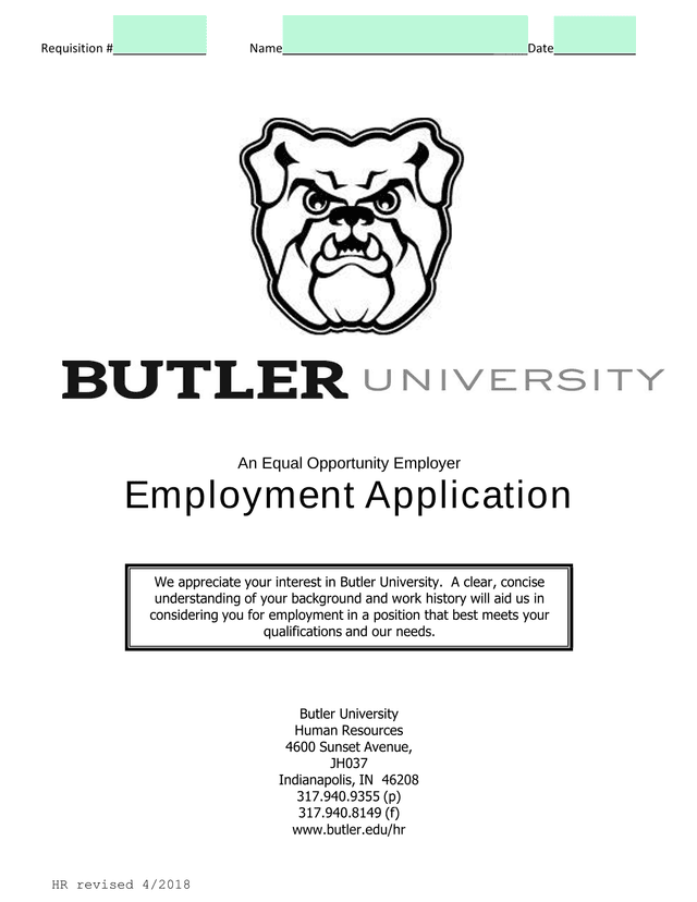 Employment Application screenshot