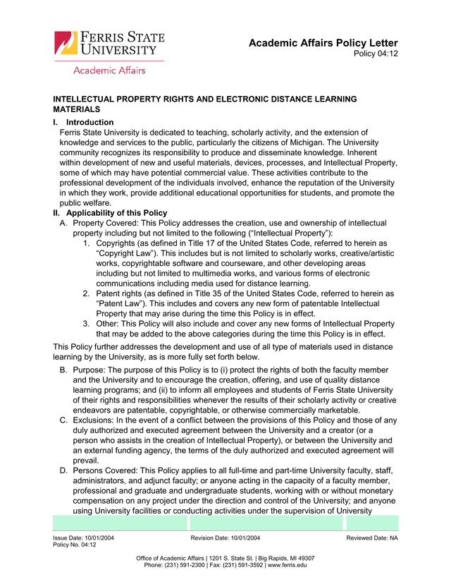 Intellectual Property Rights And Electronic Distance Learning Materials screenshot