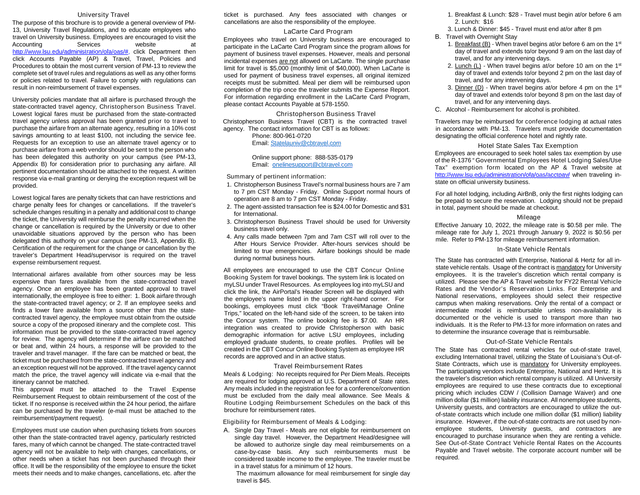 PM 13 University Travel Regulations screenshot
