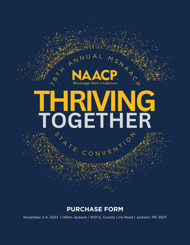 MS NAACP State Convention Purchase Form screenshot