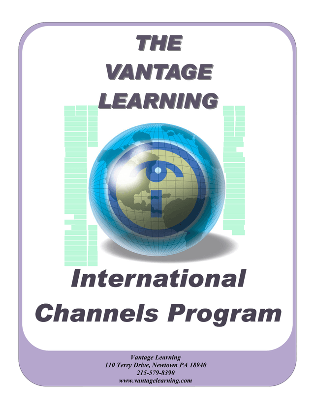 Vantage Learning International Channels Program screenshot