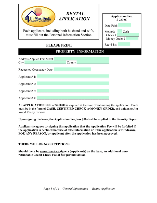 Rental Application screenshot