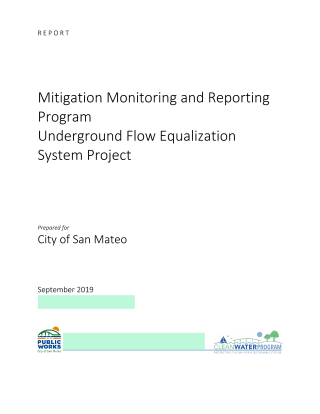 Mitigation Monitoring And Reporting Program Underground Flow Equalization System Project screenshot