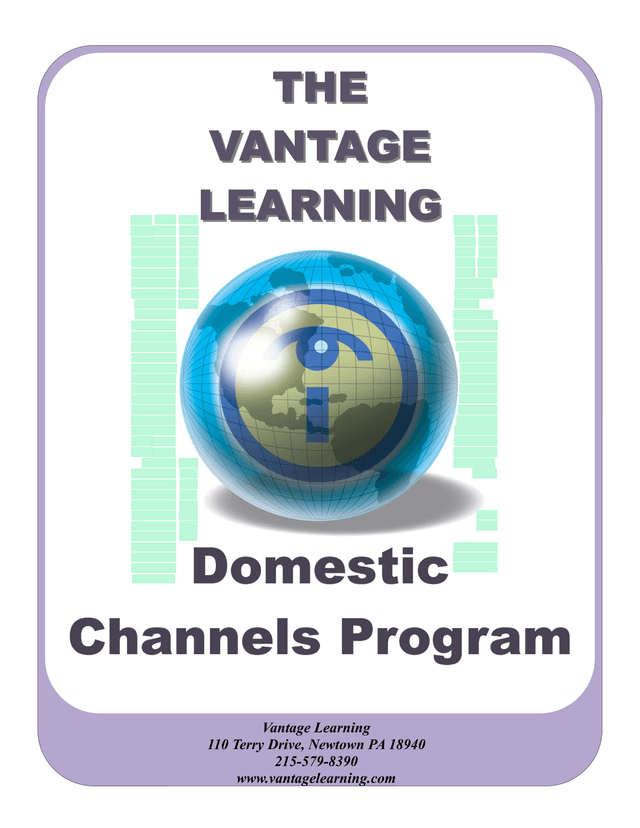 Vantage Learning Domestic Channels Program screenshot